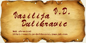 Vasilija Dulikravić vizit kartica